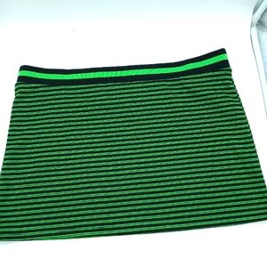 Future Collective Green & Black Striped Mini Skirt Size Large